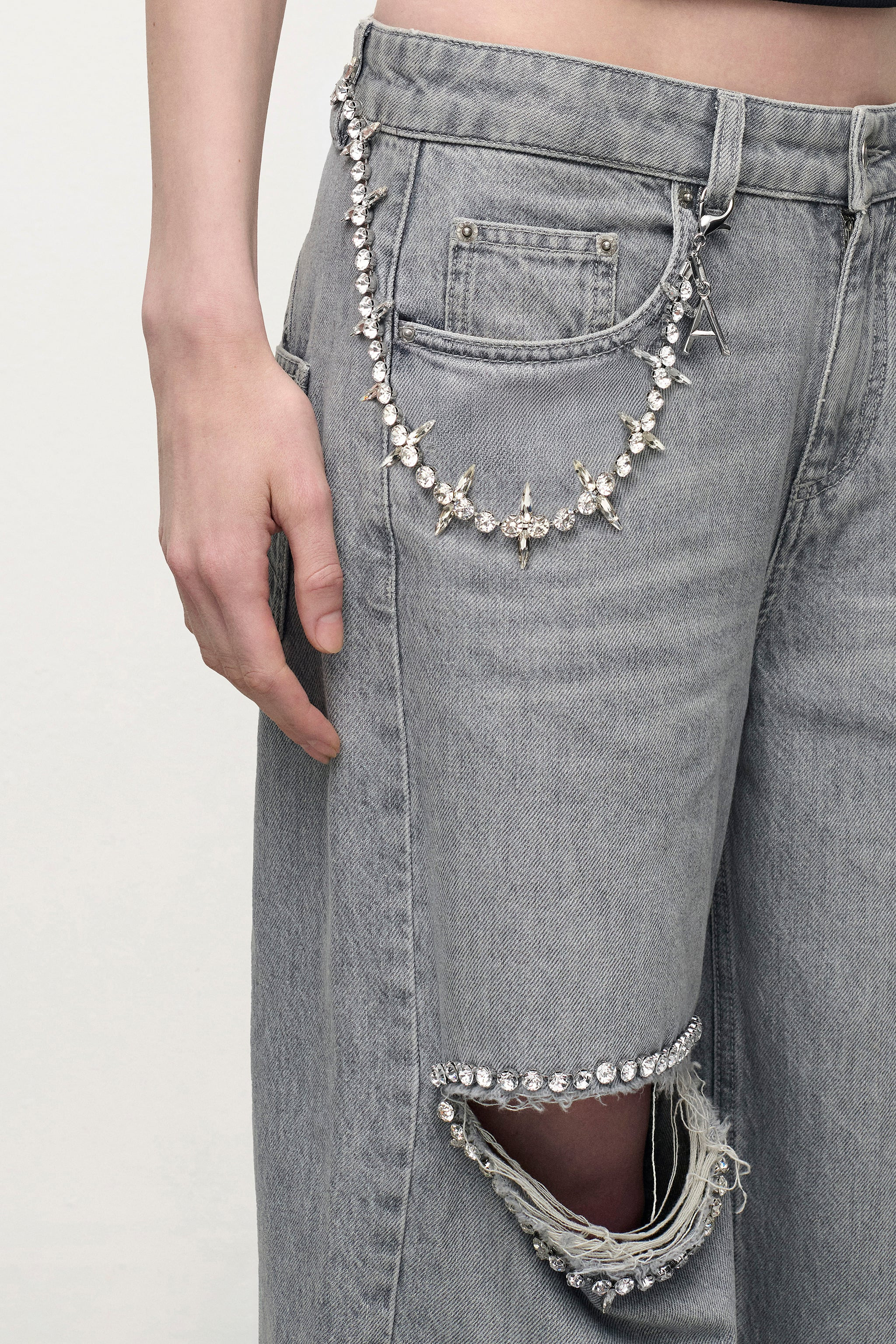 CRYSTAL BLANKET STITCH WALLET CHAIN - 3