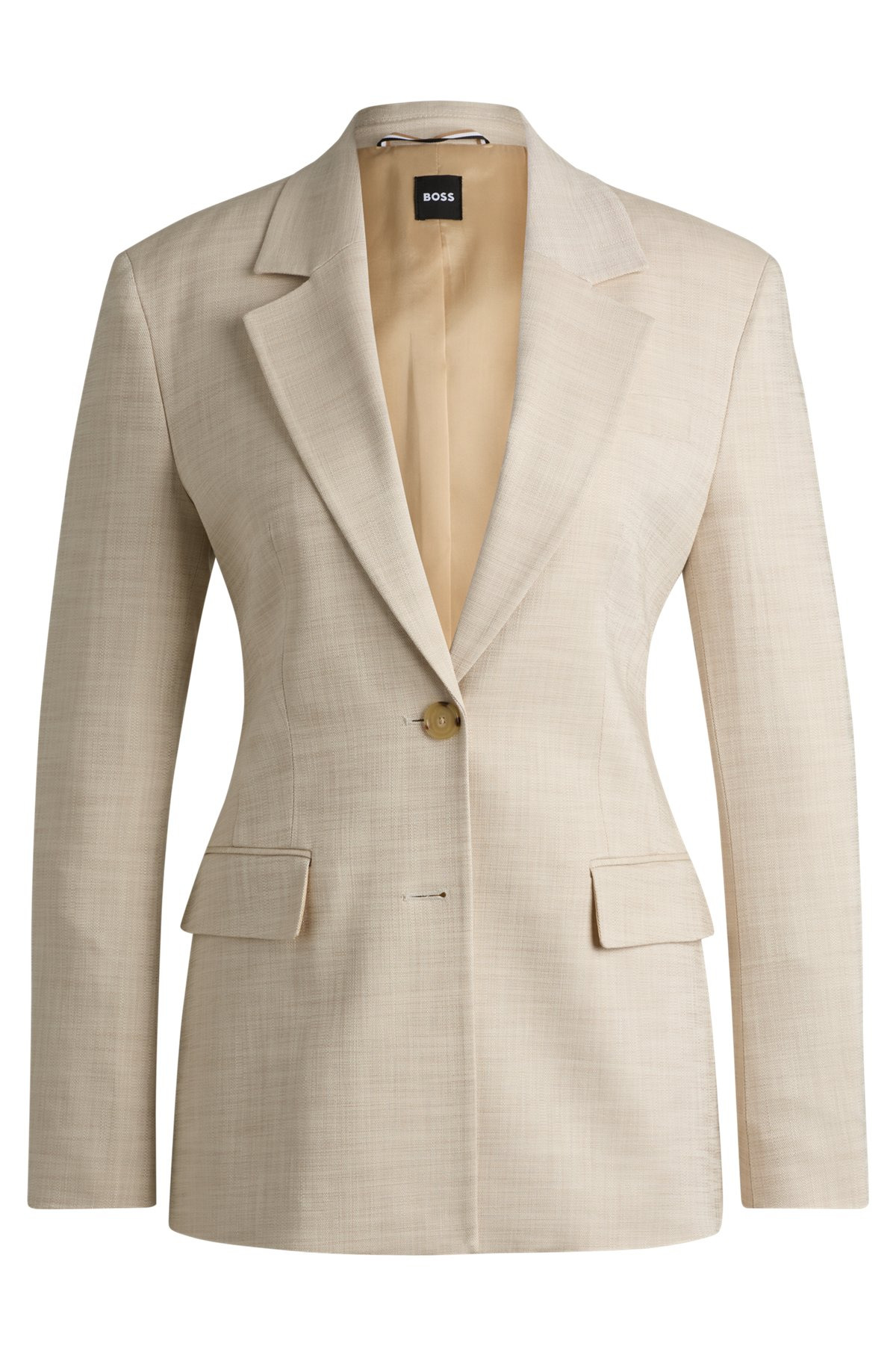 TAILORED JACKET IN MELANGE STRETCH FABRIC - 1