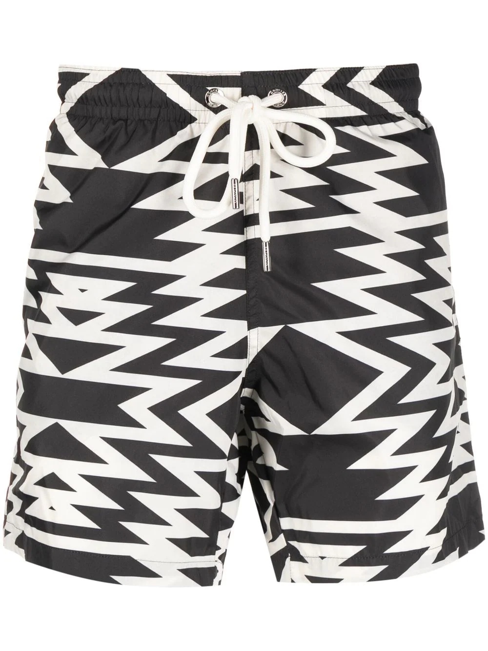 geometric-print drawstring-waist swim shorts - 1