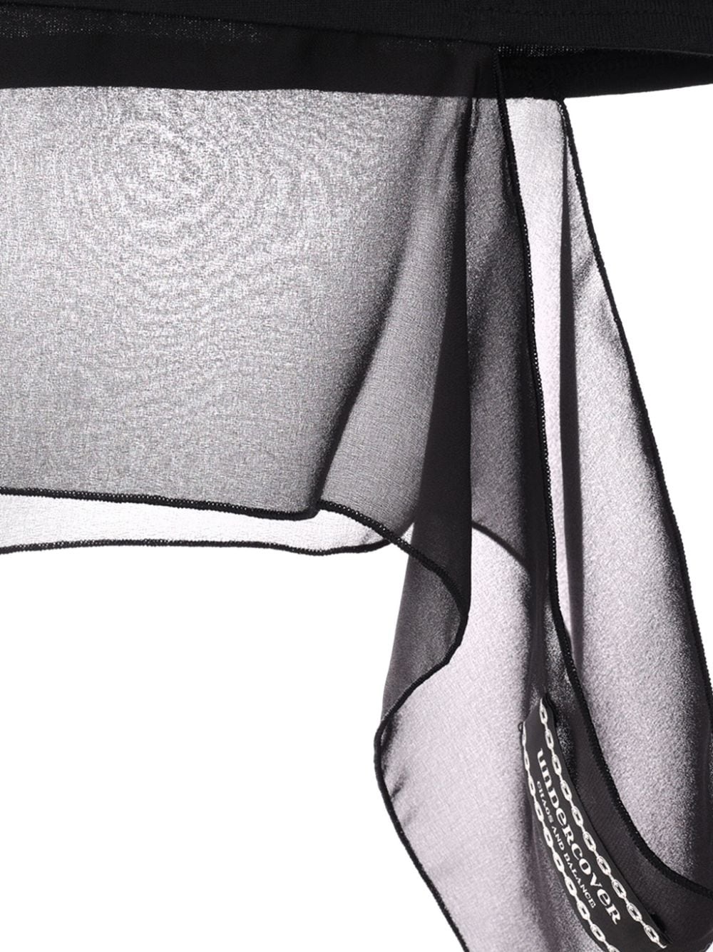 sheer-panelling drop-shoulder T-shirt - 3