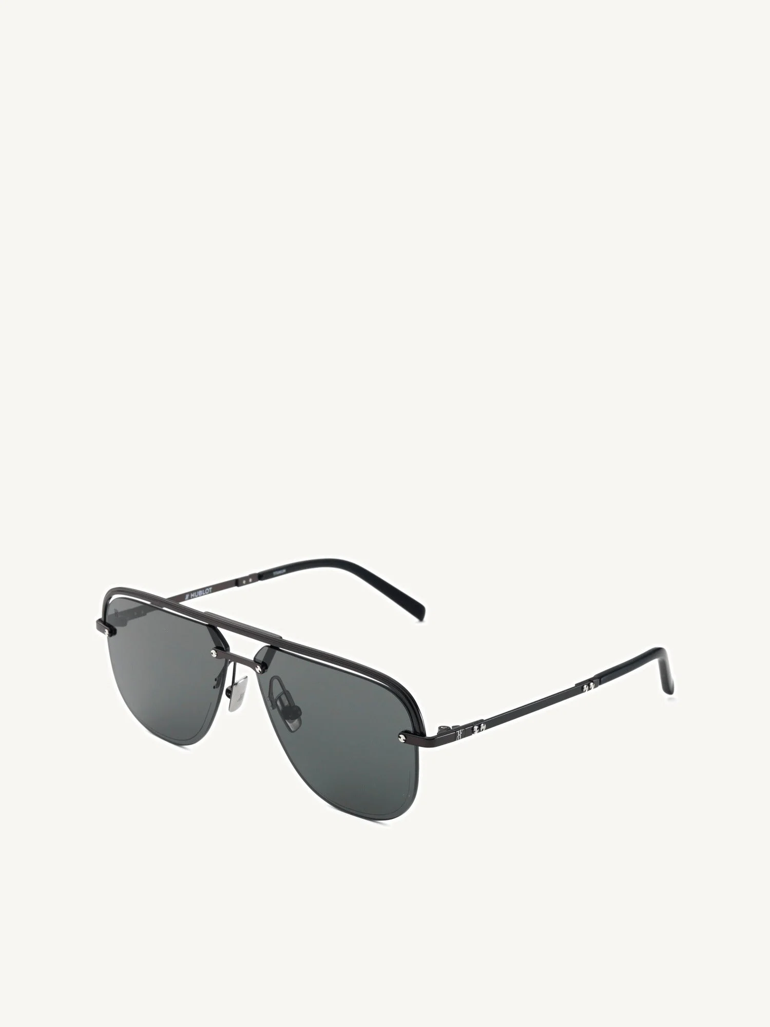 Black Matte Aviator Sunglasses with Solid Smoke Lens - 1