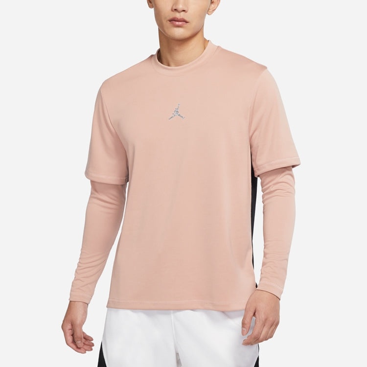 Air Jordan Dri-fit Casual Sports Round Neck Colorblock Long Sleeves Pink Gray DH9084-609 - 4