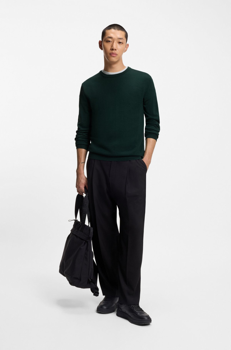 HUGO VIRGIN-WOOL SWEATER WITH EMBROIDERED LOGO outlook