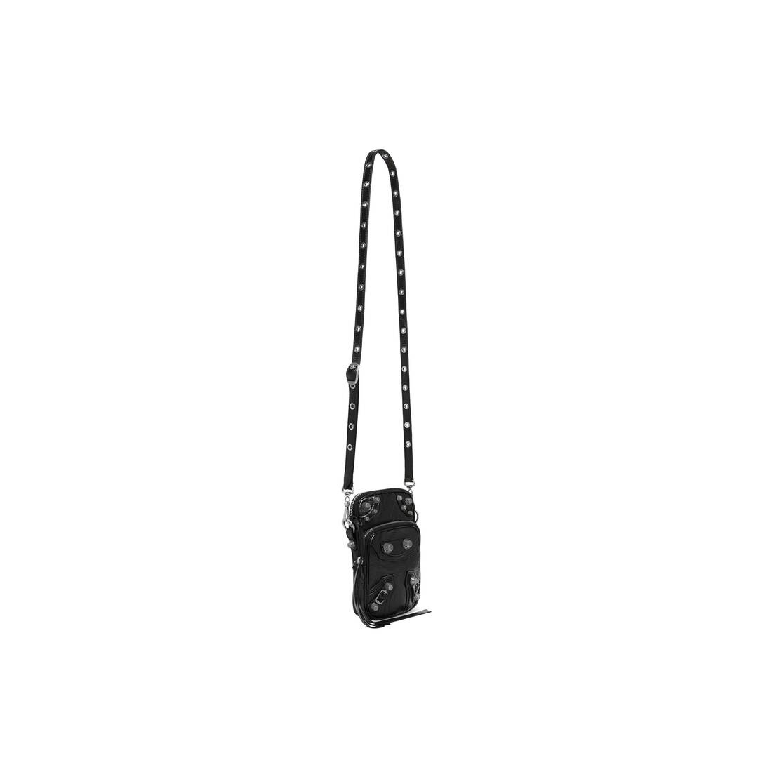 バッグ BALENCIAGA  Le Cagole Phone Holder BALENCIAGA Men's Le Cagole Phone Holder in Black