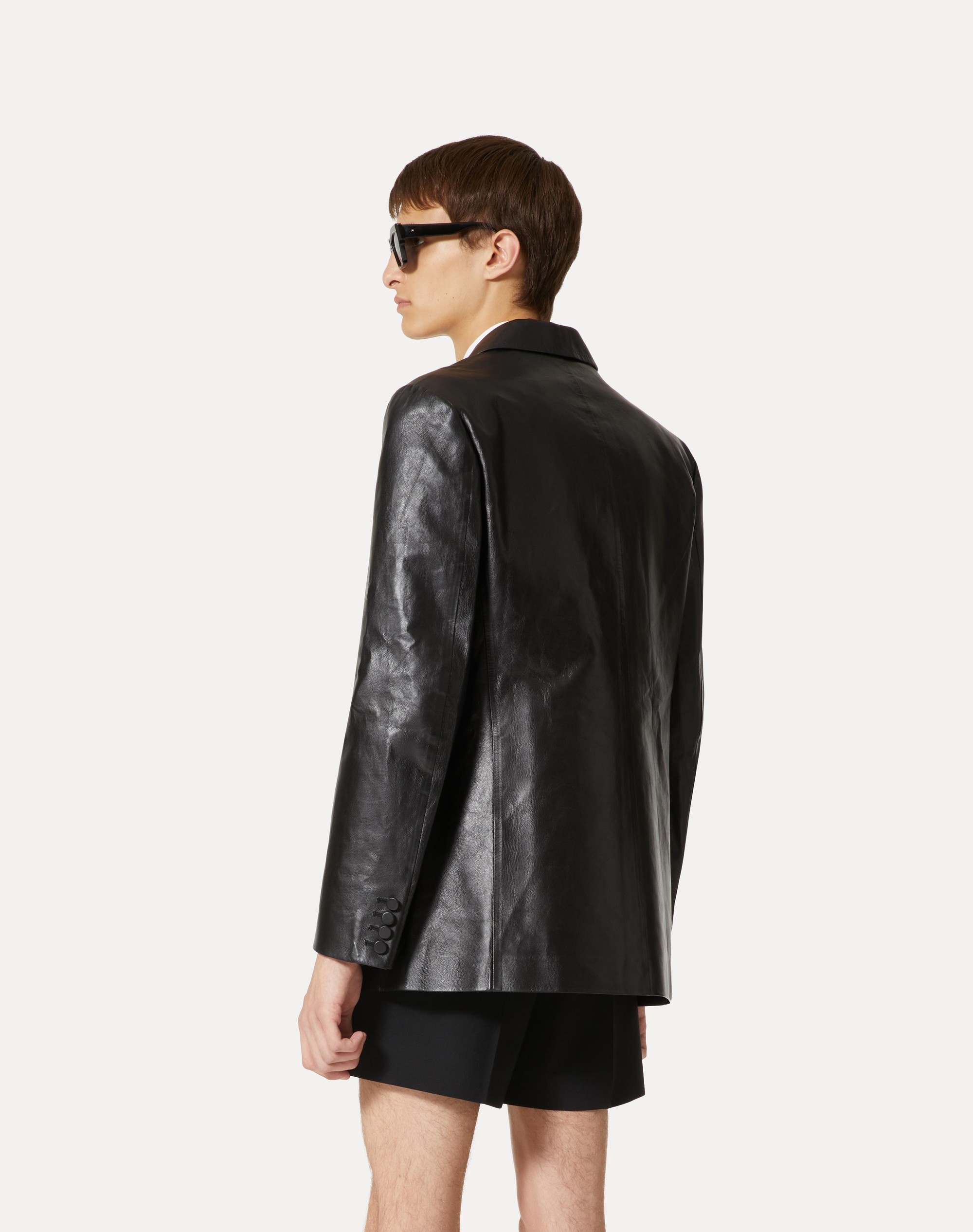 SINGLE-BREASTED LEATHER JACKET - 4