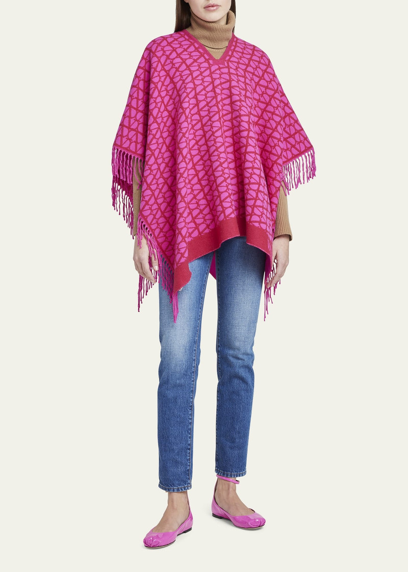 Valentino Toile Iconographe Cashmere-Blend Poncho outlook