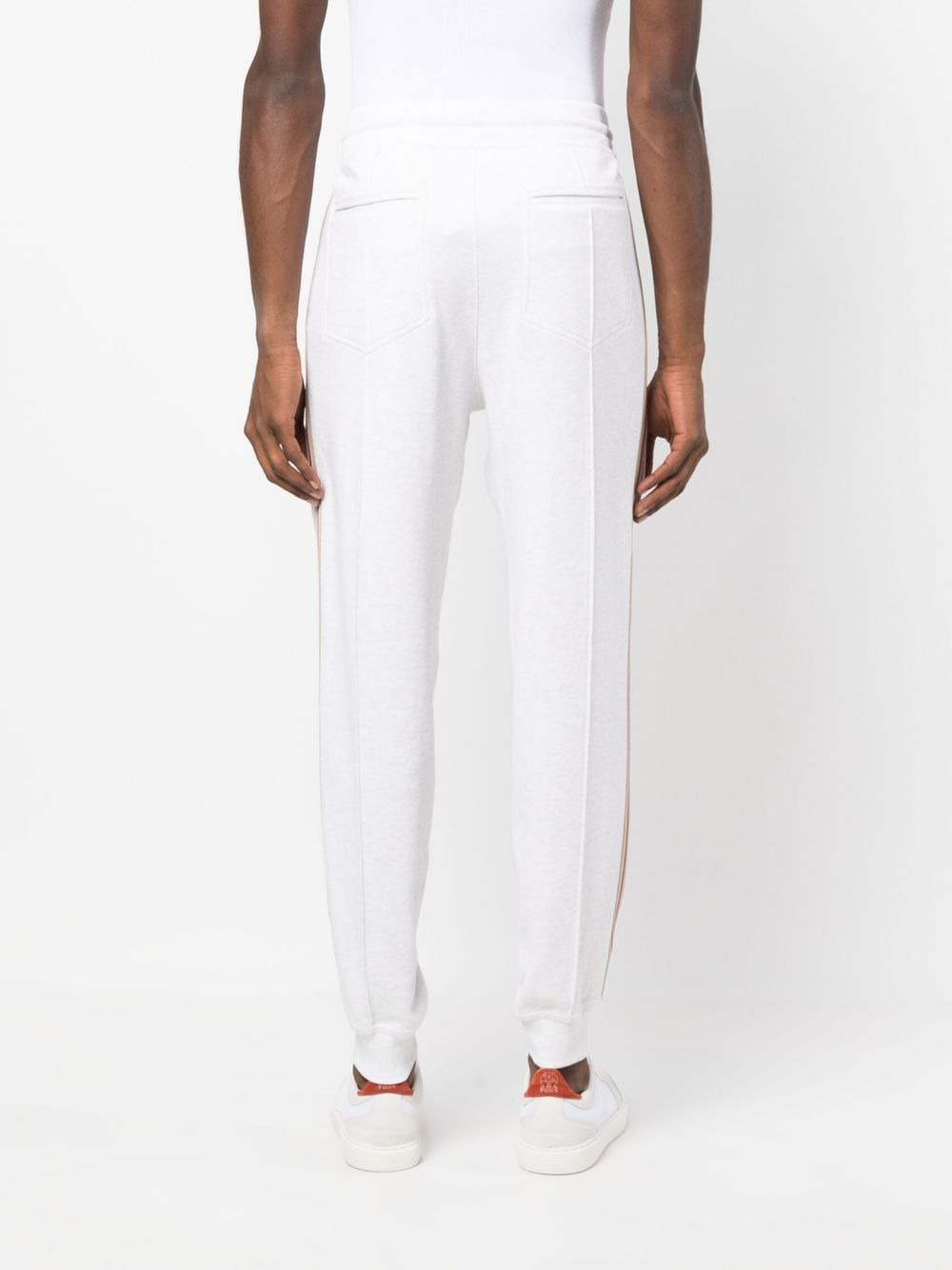 striped-trim cotton track pants - 4