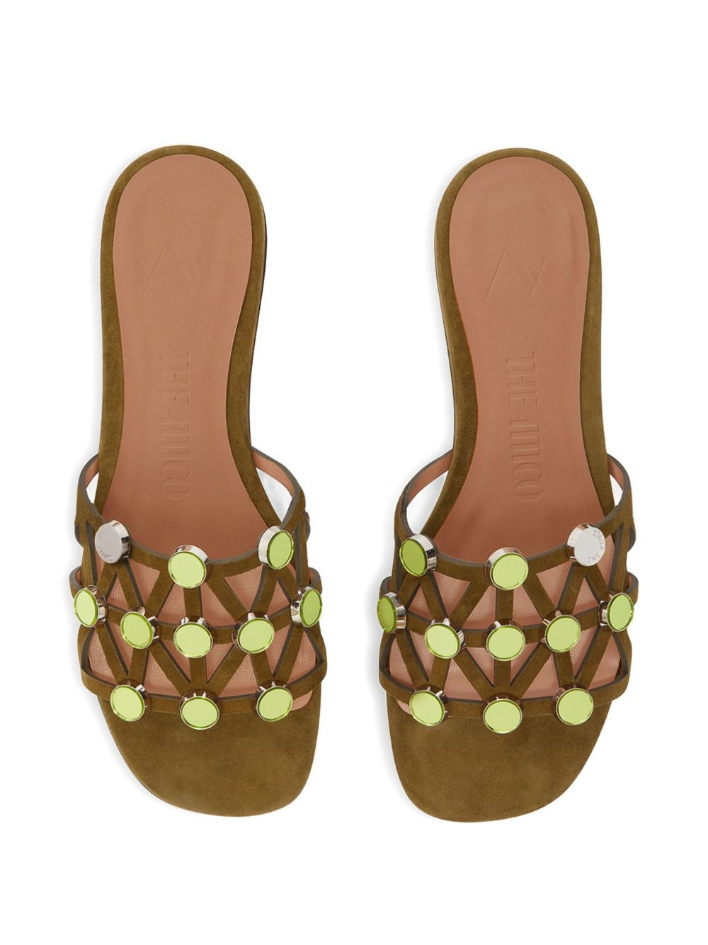 Grid embellished sandals - 2
