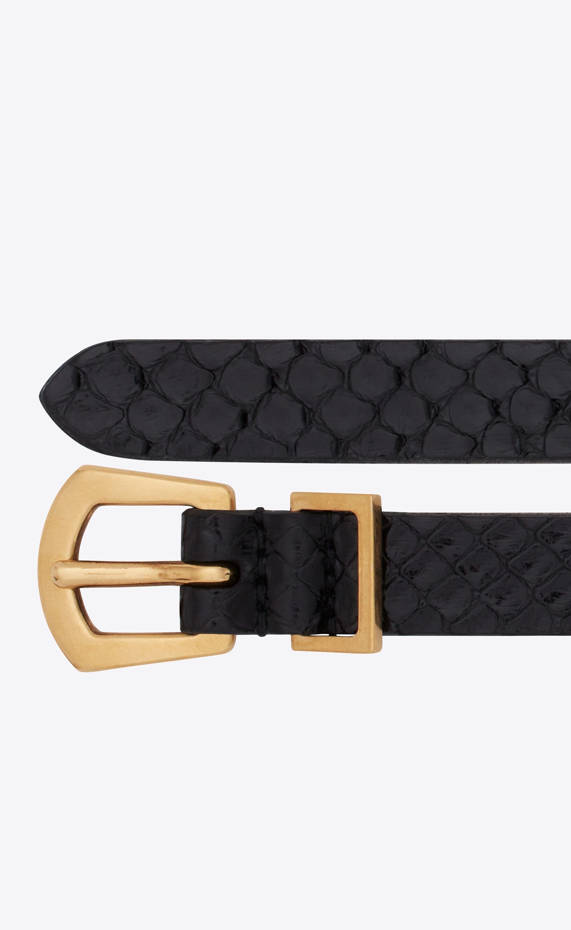 rock n' roll buckle belt in lacquered python - 2