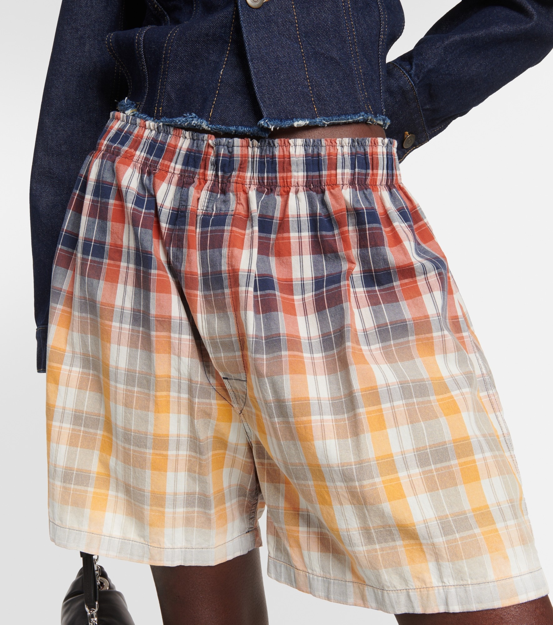Checked cotton shorts - 4