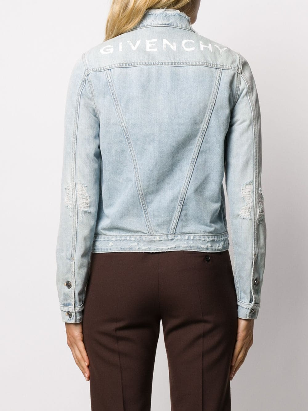 distressed denim jacket - 4