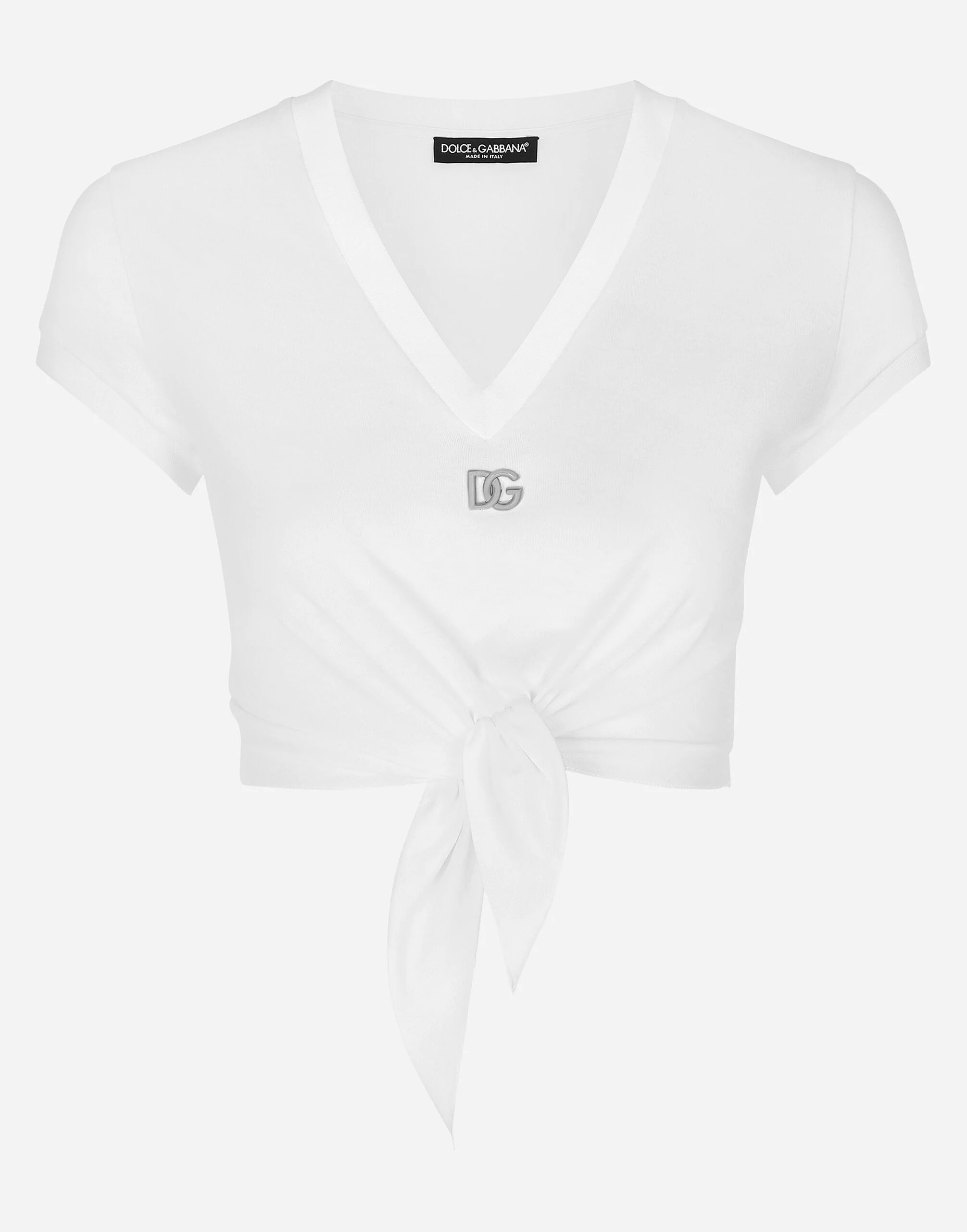 Jersey T-shirt with DG logo and knot detail - 1