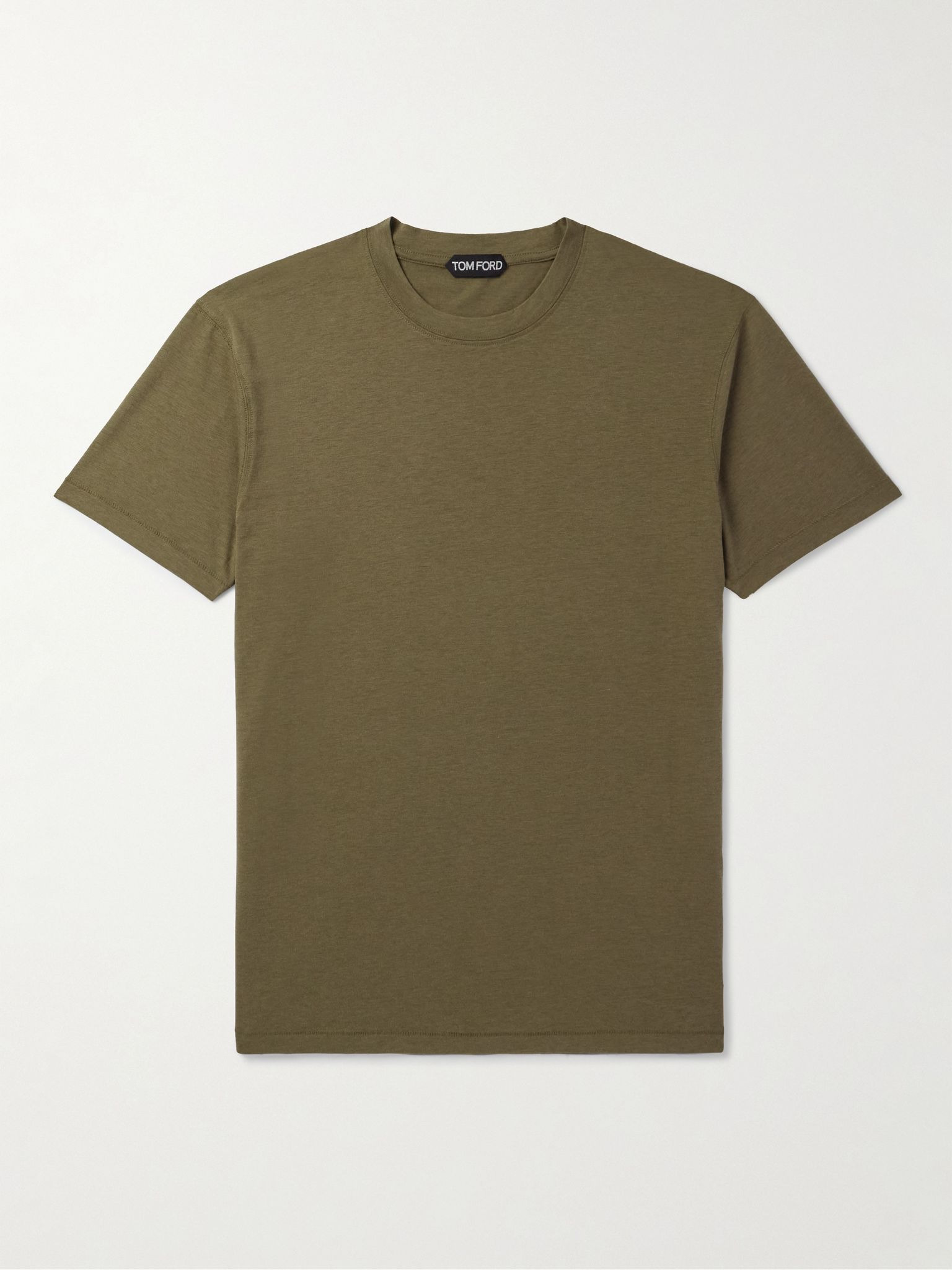 Slim-Fit Lyocell and Cotton-Blend Jersey T-Shirt Green - 1
