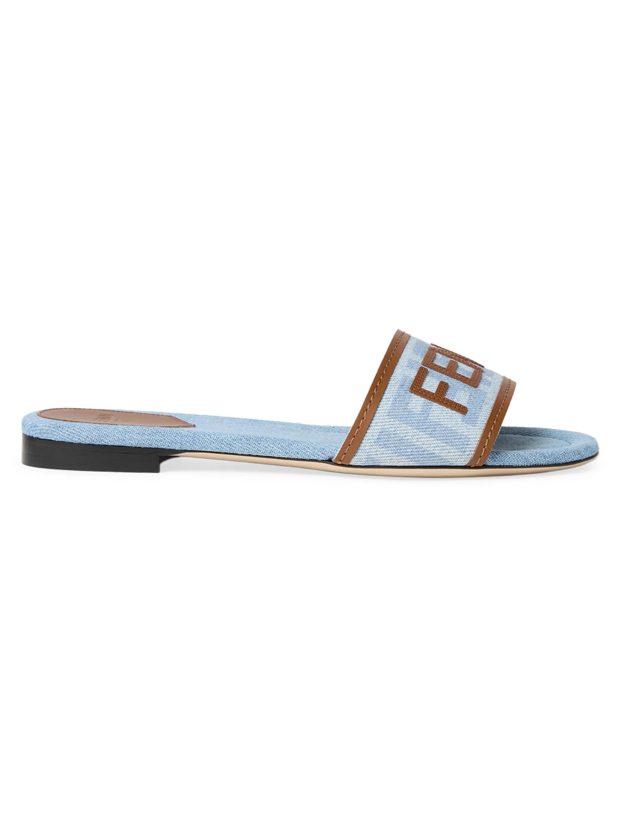 Women's Logo Denim Sandals - Denim Cielo Sellier - 1