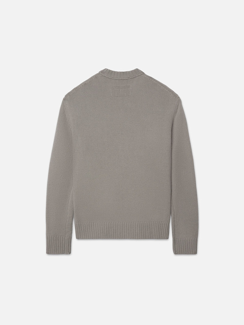 FRAME The Cashmere Crewneck Sweater in Stone Beige outlook