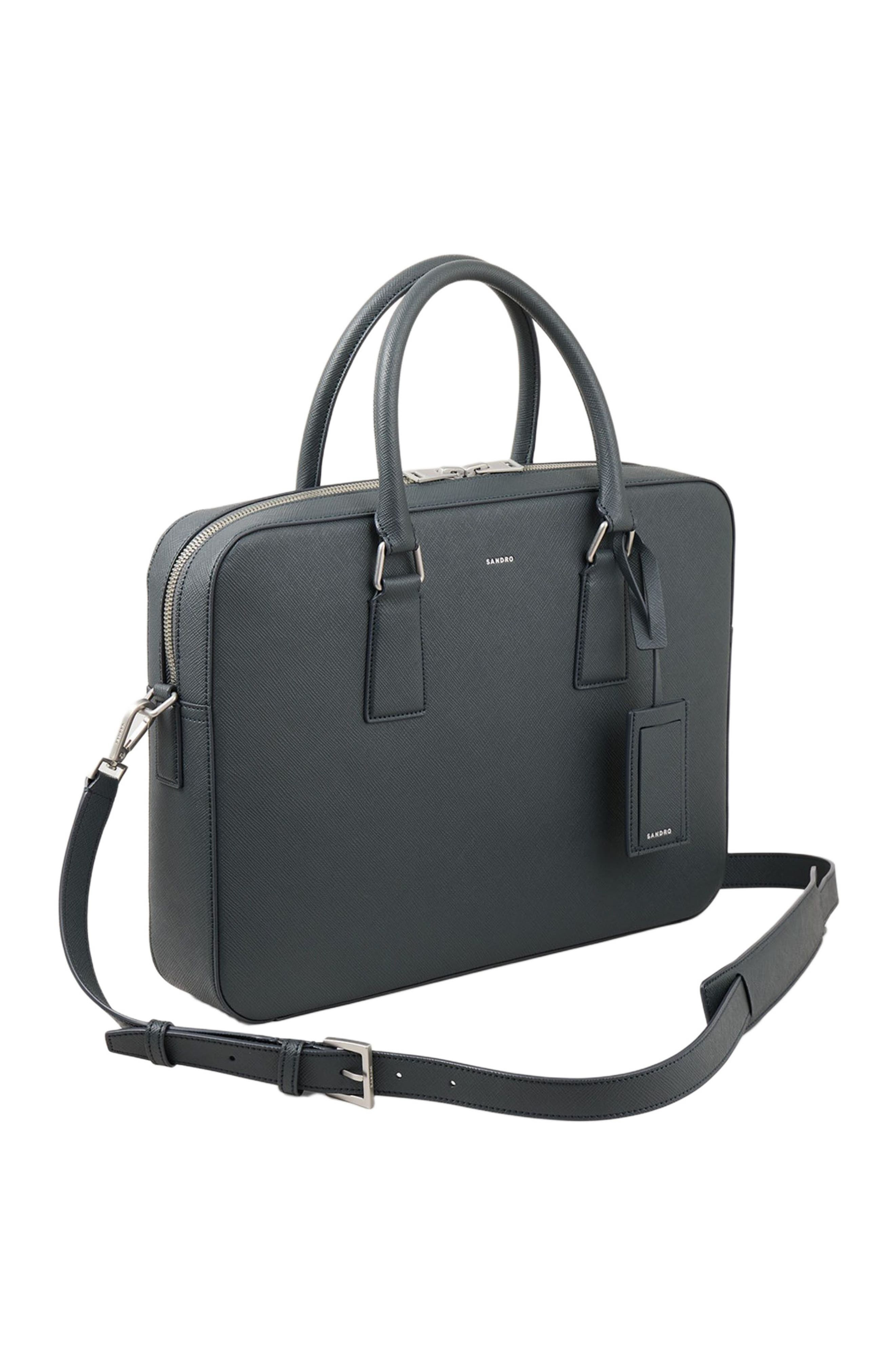 SANDRO Reconstituted leather briefcase in Steel at Nordstrom - 2