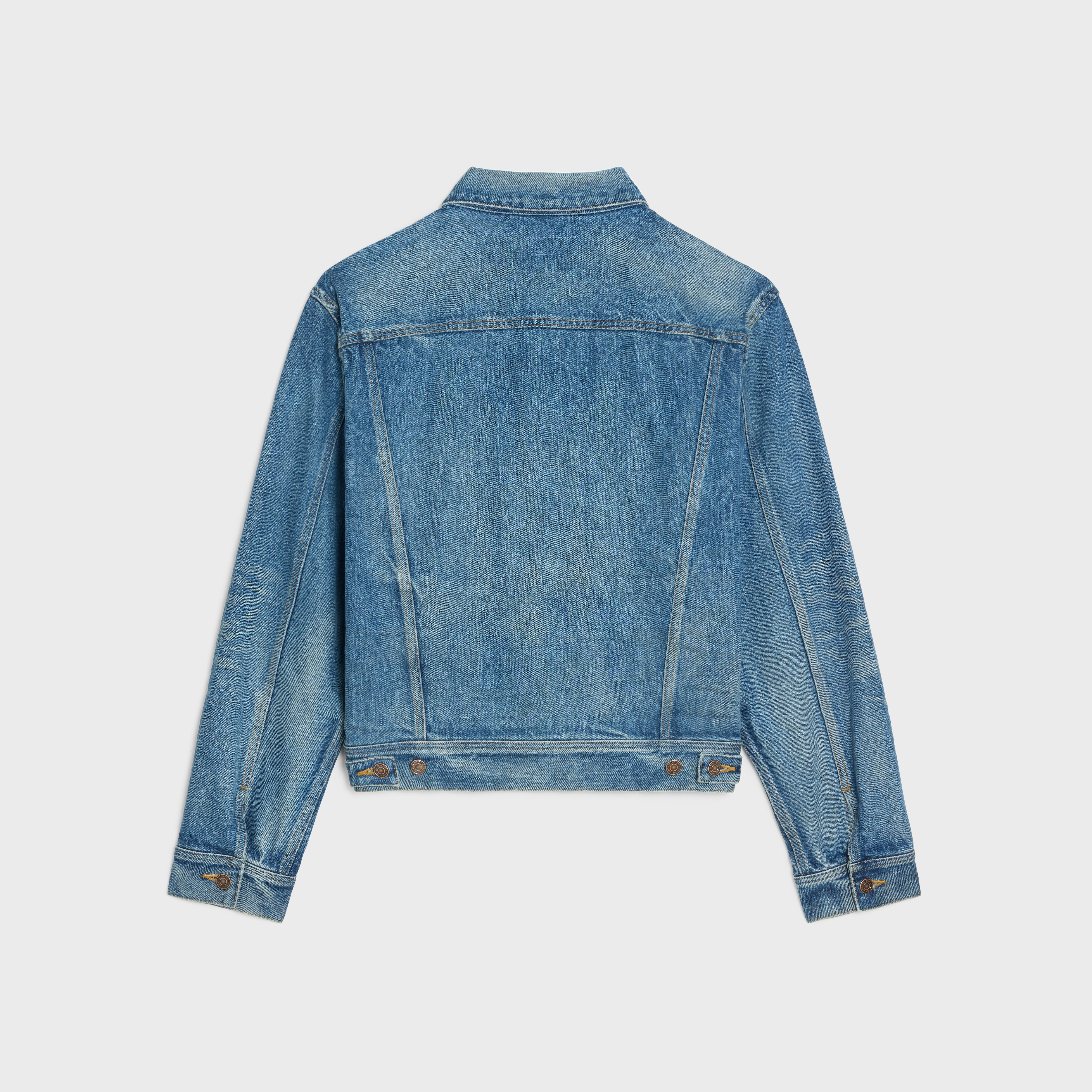 V-SHAPED TRUCKER JACKET IN UNION WASH DENIM - 2