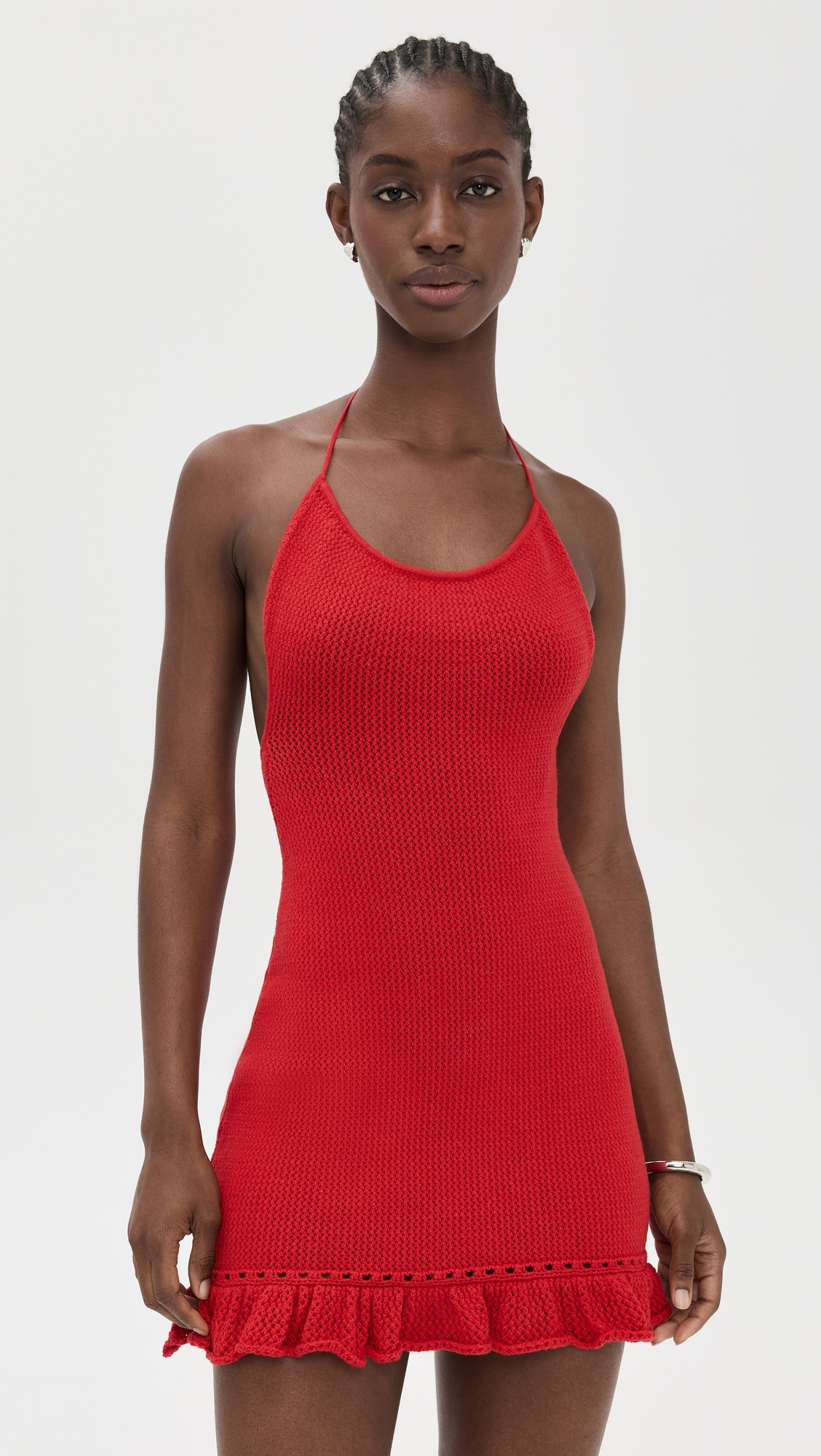 Crochet Halter Mini Dress - 6