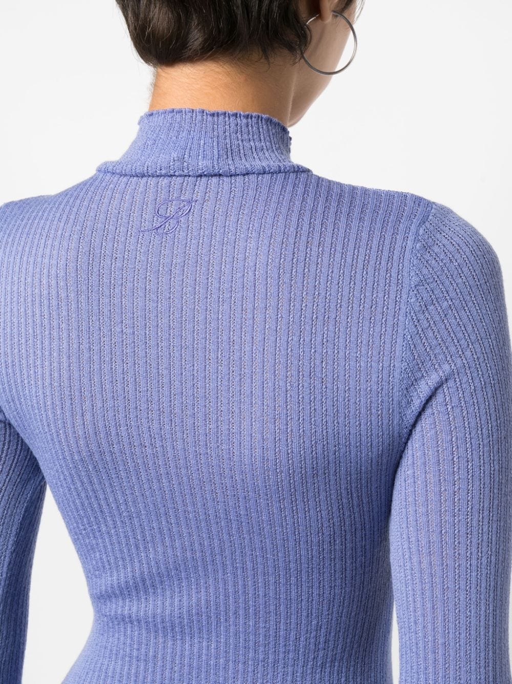 ruffle-detailing ribbed-knit jumper - 5