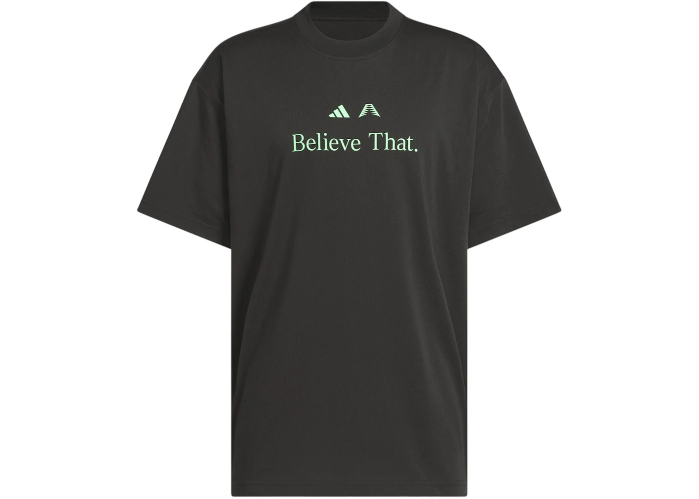 adidas Ae Believe That T-Shirt Black Screaming Green - 1