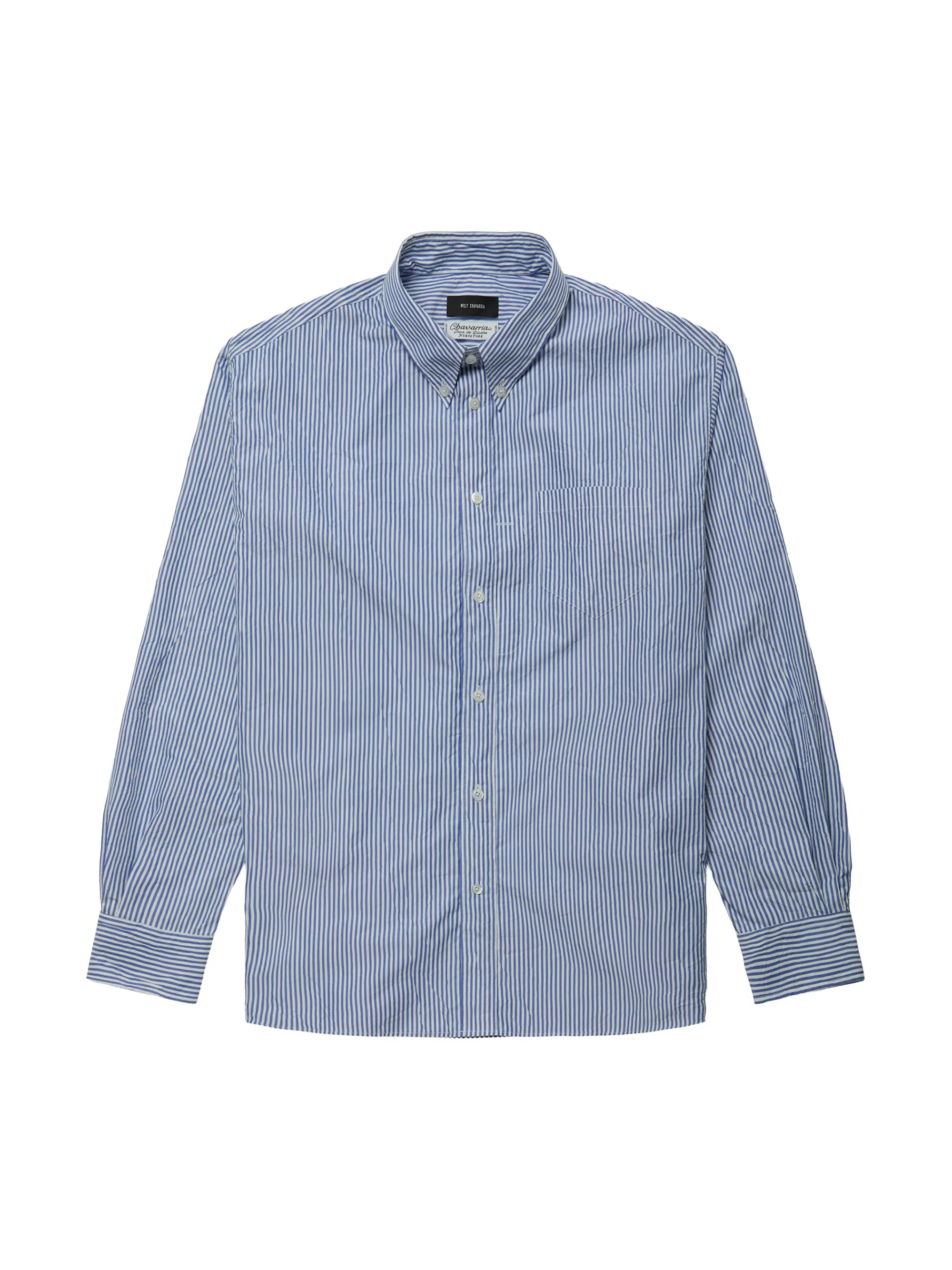 Men's Veterano Striped Cotton-Blend Shirt - Sail Blue Stripe - 1
