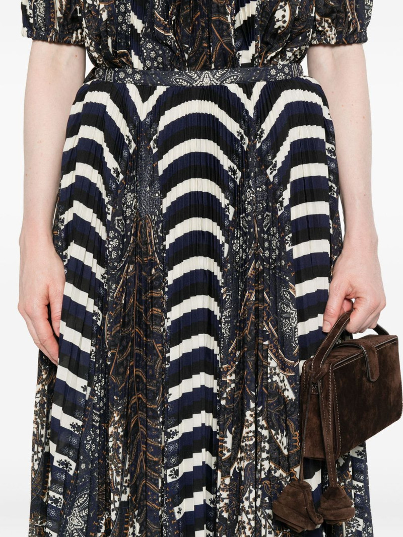 paisley-striped pleated skirt 5
