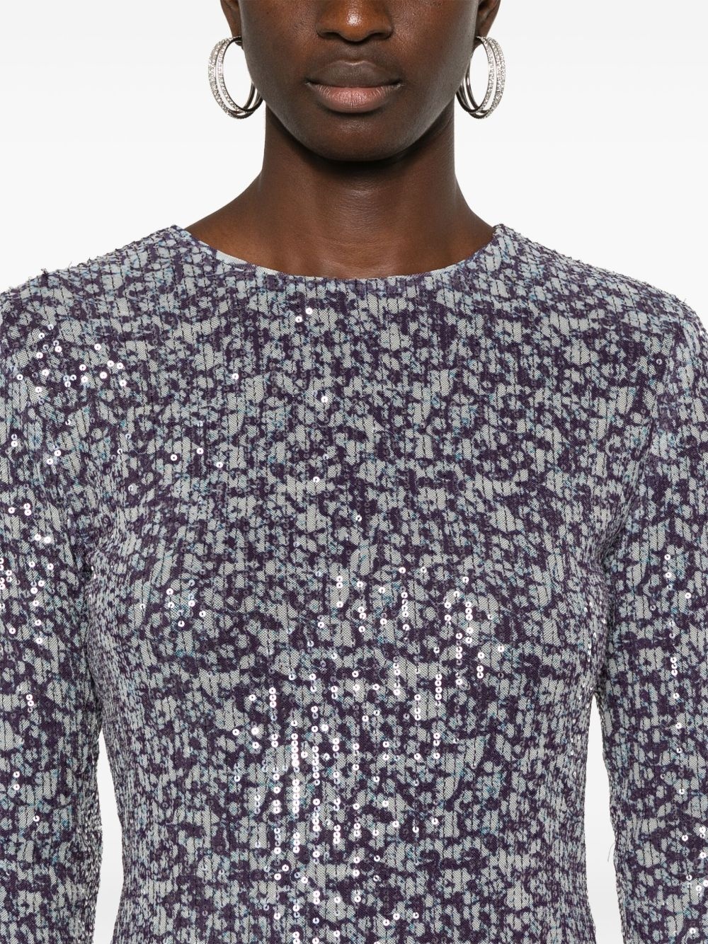 sequinned mini dress - 5