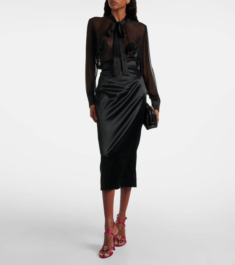 Dolce & Gabbana High-rise satin pencil skirt outlook