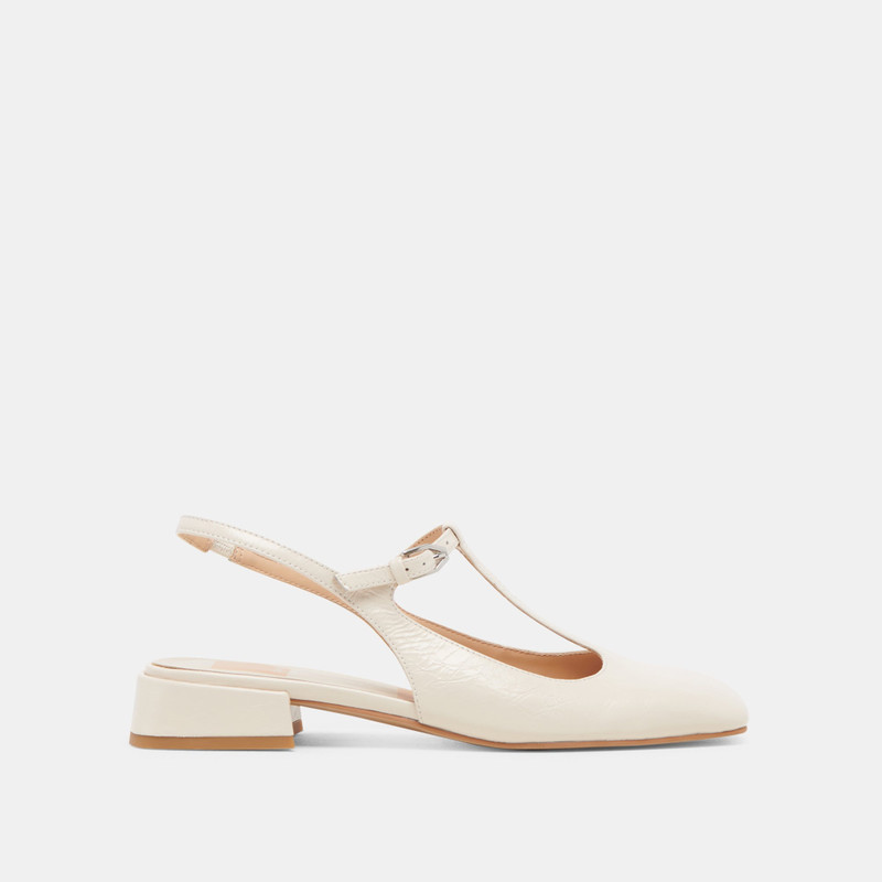 DEIDRA FLATS CREAM LEATHER 1
