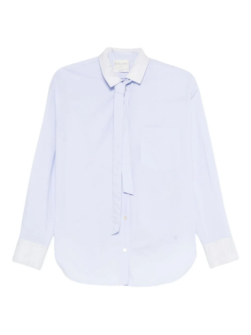 tie-neck cotton shirt - 1