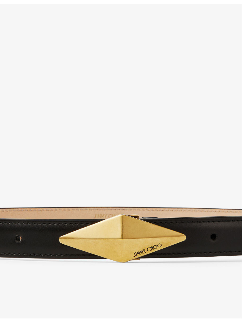 Diamond logo-engraved leather belt - 2