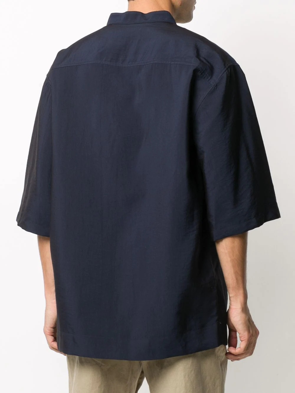 oversized band collar shirt - 4