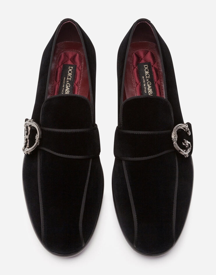 Velvet loafers with DG logo - 4