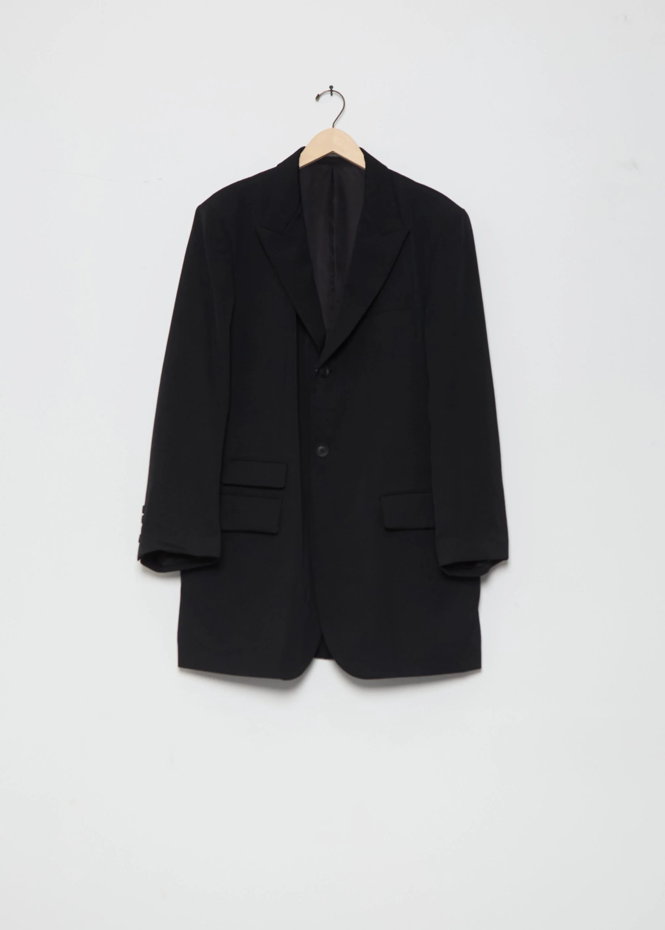 Wool Gabardine 2 Button Flap Jacket - 1