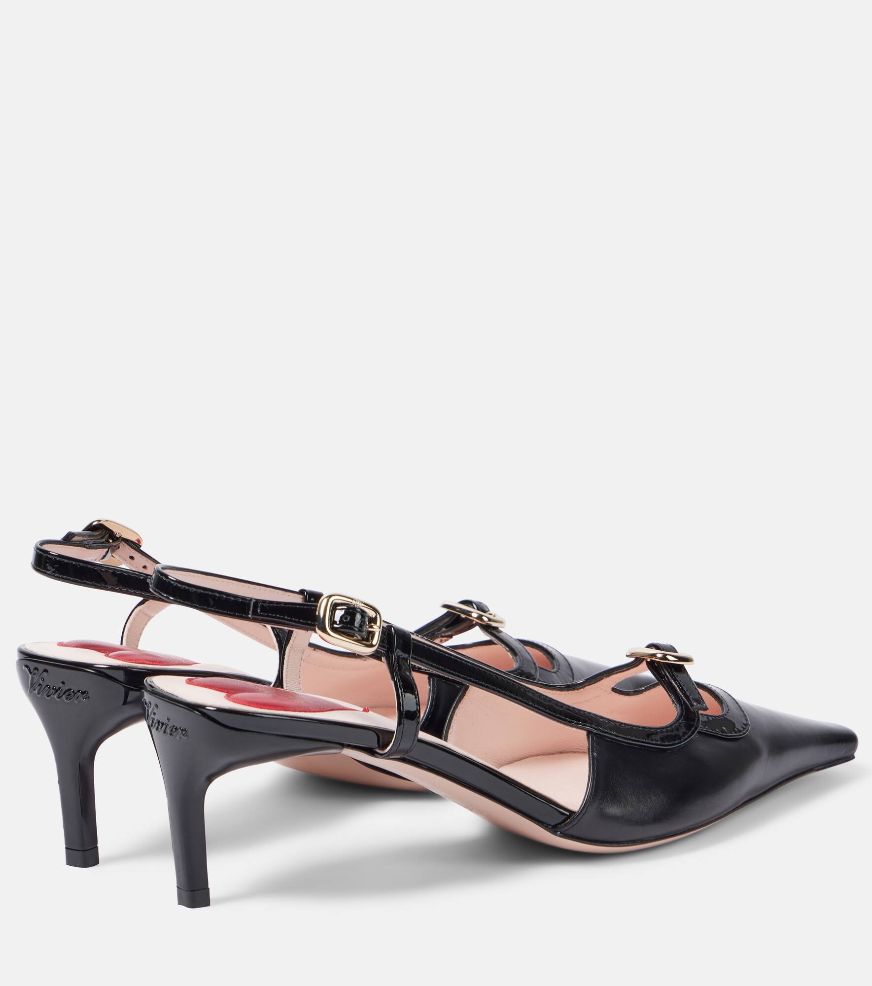55 leather slingback pumps - 3