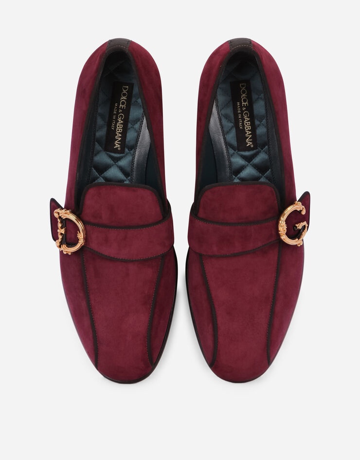 Suede loafers with baroque DG logo - 4