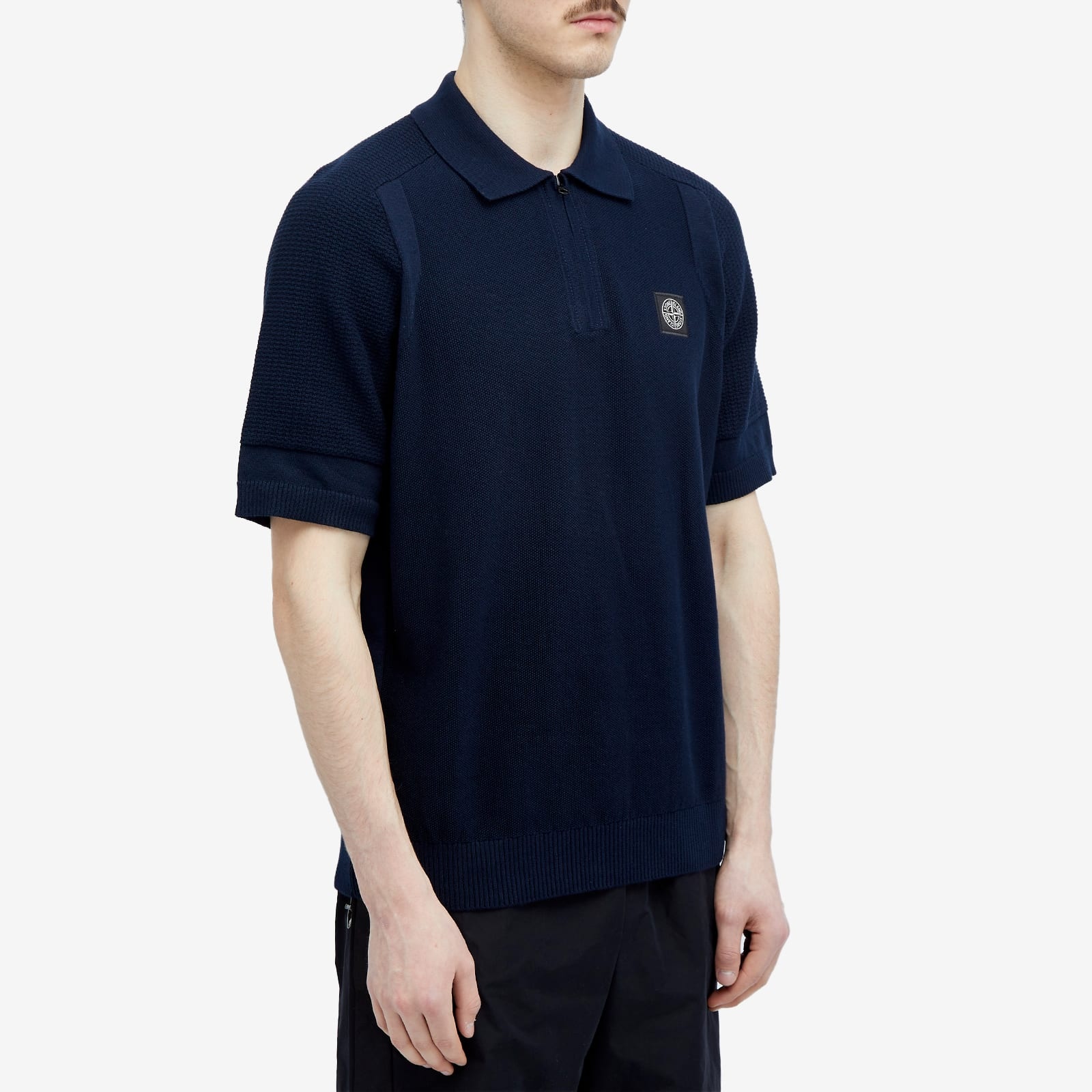 Stone Island Soft Cotton Patch Knitted Polo Shirt - 2