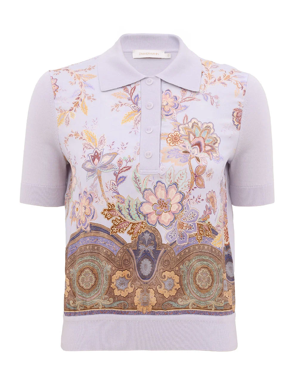 Luna Printed Silk Polo - 1