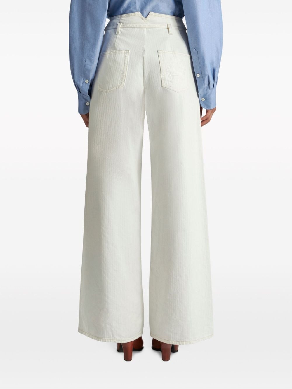 belted high-rise wide-leg jeans - 4