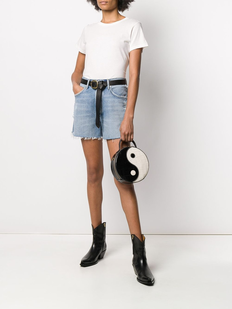 AGOLDE distressed denim shorts outlook