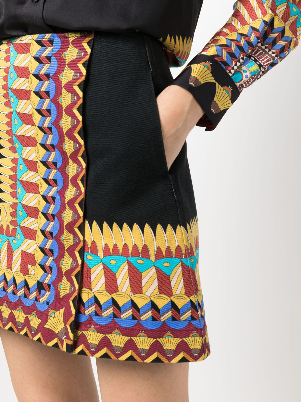 geometric-print cotton-twill miniskirt - 5