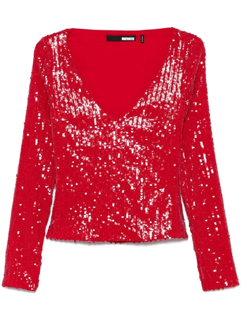 Rotate Women Sequins Long Sleeve V-Neck Top - 1