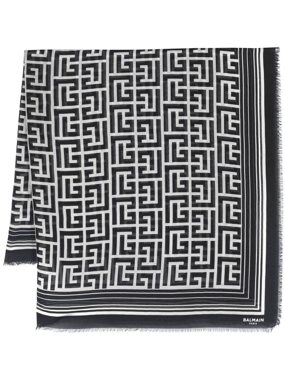 monogram pattern scarf - 1