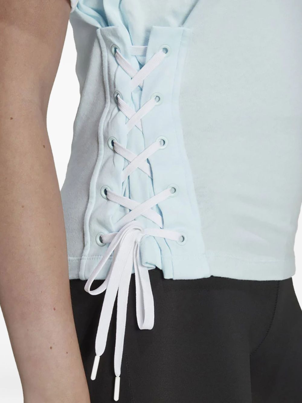 laced side T-shirt - 2