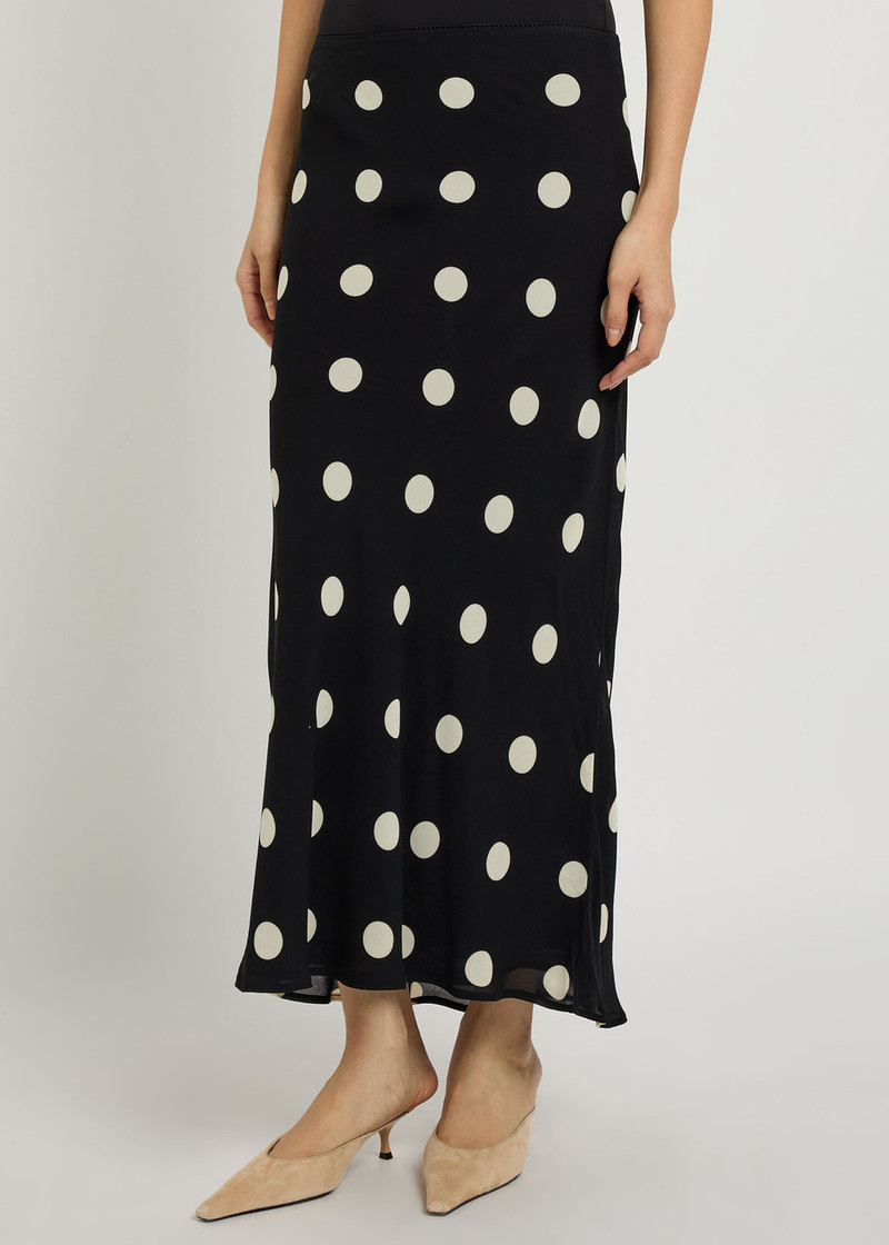 Reformation Reformation Layla Polka dot Georgette Midi Skirt outlook
