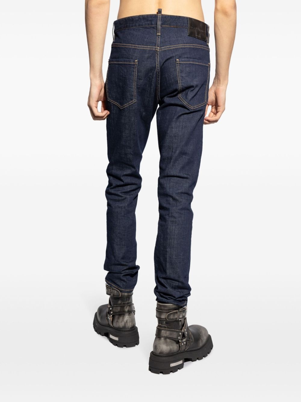panelled slim-cut jeans - 4