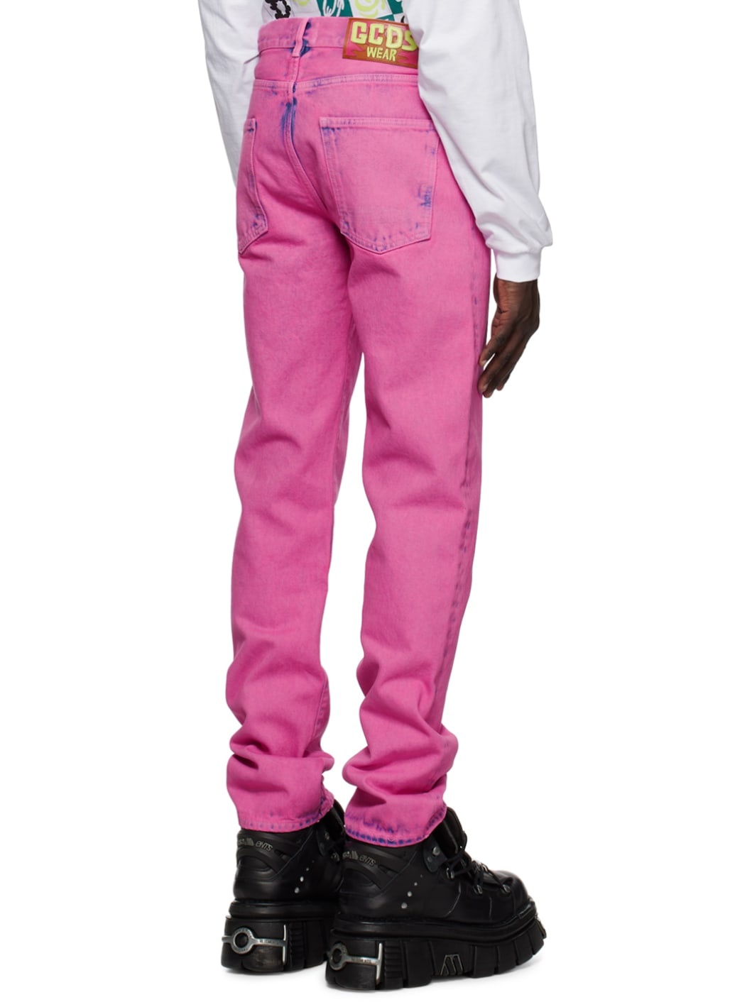Pink Straight Fit Jeans - 3