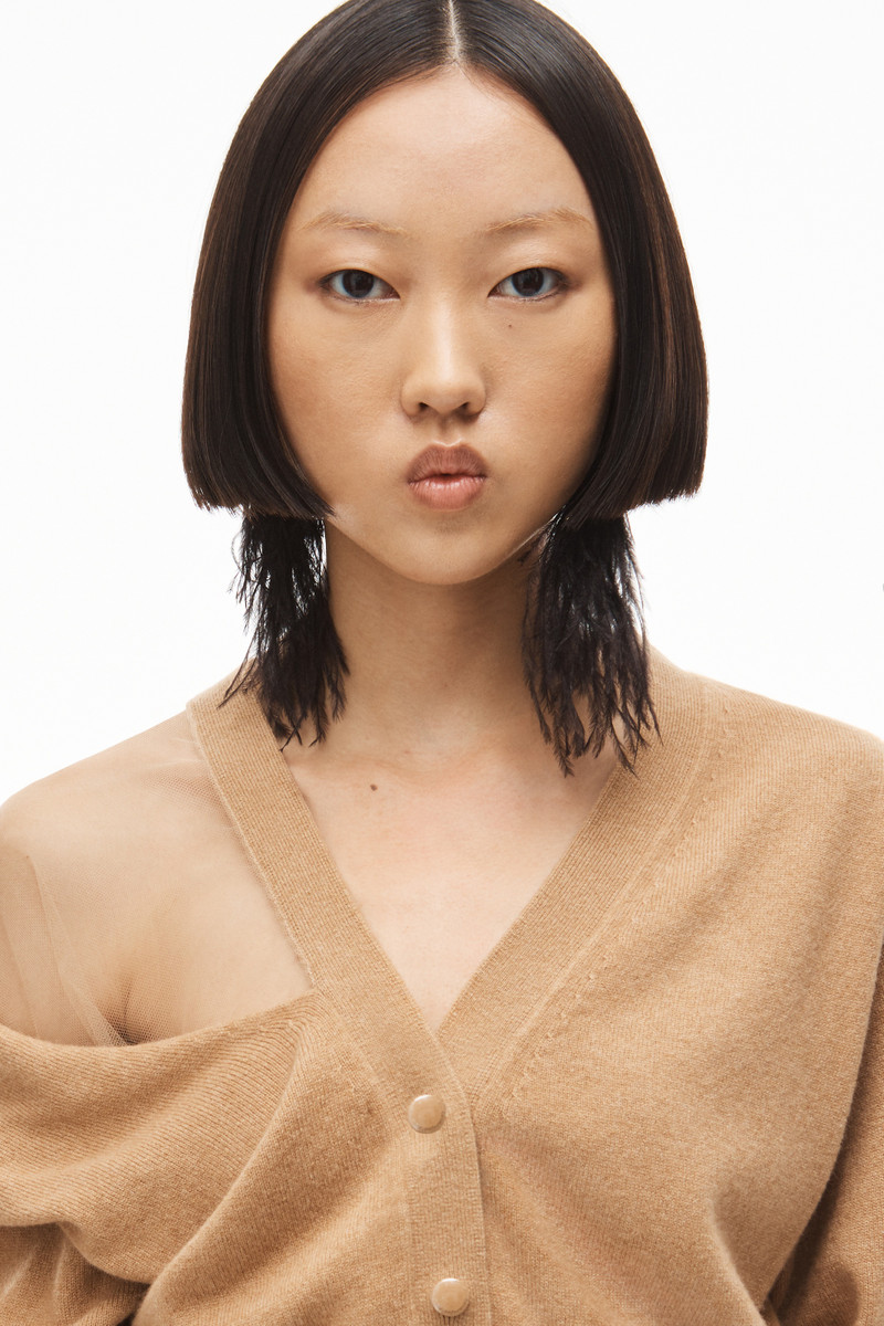 CARDIGAN IN ILLUSION TULLE WOOL CASHMERE 5