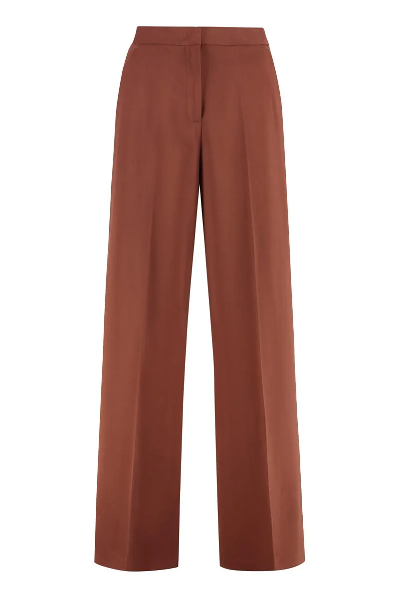 Pinko Pergamino High-Waist Wide-Leg Trousers - 1