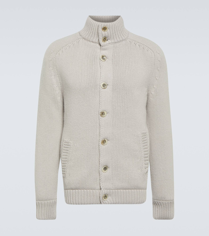 Ribbed-knit wool cardigan 1